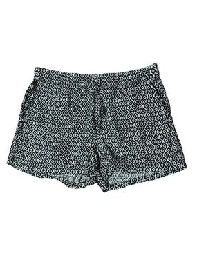 Lucky Brand Black & White Geometric Drawstring Shorts with Pockets